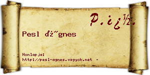 Pesl Ágnes névjegykártya